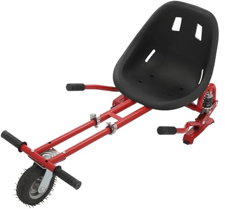 ROMYIX Premium Hoverboard Sitz,Hoverkart Gokart Sitz für 6,5Zoll 8Zoll,10Zoll Hoverboards Sitzscooter Sitz für Balancing Scooters,Doppelbar Design,Doppelte Stoßdämpfung,Tragfähigkeit 220lbs (Rot)