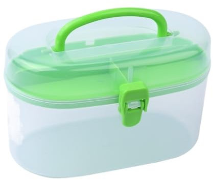 USOHJZ NäHkasten 2Pcs Multifunktions Nähen Hand Lagerung Box Nähgarn Box Kunststoff Behälter Box for Nähen Werkzeuge Organizer Fall(Green)