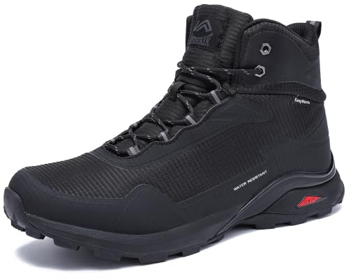 LANDHIK Chaussure de Randonnée pour Homme Imperméables Bottes Noir 42