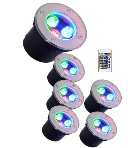 GUODDM Lampada Subacquea per Piscina - Luce per Fontana A LED Sommergibile, Faretto per Laghetto Impermeabile IP68, Luci da Esterno, Faretto da Incasso con Telecomando