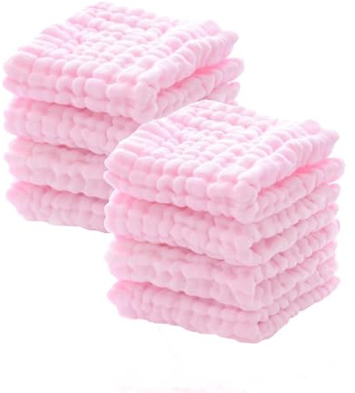 LUHIUMOYA 8 Stück Baby-Waschlappen 30x30 cm, 100% Baumwolle – Weich & Saugfähig, Mehrzweck für Neugeborene bis Kleinkinder (Badlappen, Lätzchen, Wickelunterlage, Speicheltuch)