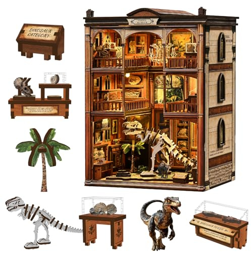 DIY 3D Book Nook, 3D Wooden Miniature House with LED Touch Light, Creative Bookshelf Decor, 6–8 Hour Immersive Assembly Experience