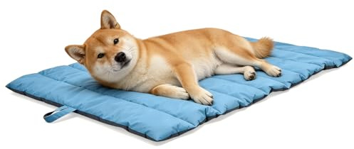 PORFOYO Hundedecke Für Unterwegs 110×68 cm, Faltbare, rutschfeste, Hundedecke Outdoor Für kleine und mittlere Hunde, Hundematte Für Outdoor, Reise, Camping, Blau