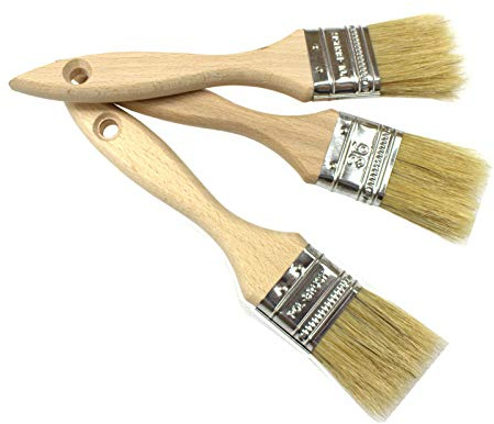 POL-Brush 3 Pinceaux à Peinture Professionnel Plat 36 mm - Les Poils naturels de Haute qualité - Pinceaux Polyvalent - Lot de 3 Pinceaux - Taille 36 mm
