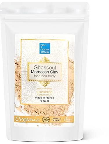 Ghassoul Rein organisch & 100% natürlich. Marokkanische Vulkanlava für Hautpflege (Gesicht und Körper) und Haarpflege (Naturshampoo) Marokkanische Rhassoul-Tonerde - 250 g
