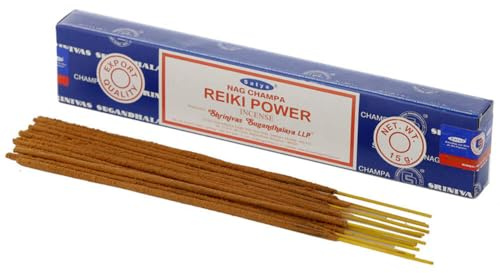 Satya Sai Baba Nag Champa Reiki Power Varillas de incienso Agarbatti Caja de 180 gramos | 12 paquetes de 15 gramos cada uno en una caja | Calidad de exportación