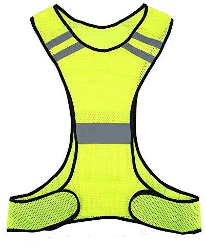 Gilet de Sécurité Veste Réfléchissant Haute Visibilité de 200M au Soir avec Poches pour Course à Pied Cyclisme Jogging (Couleur : Lime)