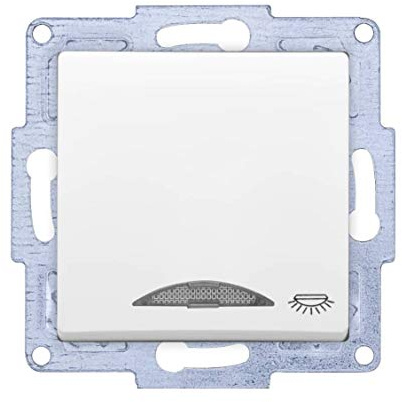 Gunsan VISAGE + MODERNA Modul Taster Licht beleuchtet, Korpusfarbe Weiss, Lichtfarbe blau, Unterputz