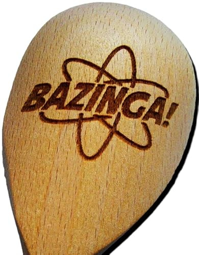 Bazinga Big Bang Theory Sheldon Inspired Wooden Baking Spoon Wood Kitchen Cooking Birthday Present Gift Fan Laser Engraved