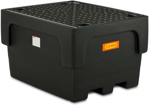 CEMO | PE-Auffangwanne für Tankcontainer IBC/KTC | für 1 x IBC/KTC | mit PE-Lochplatte'