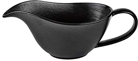 YCSX Sauce Jug 7.6oz Classic Porcelain Ceramic Gravy Boats & Stands Steak Gravy Boat And Saucer Container Plate Tableware Condiment Bowl With Dressing Server Pourer (Color : Black)