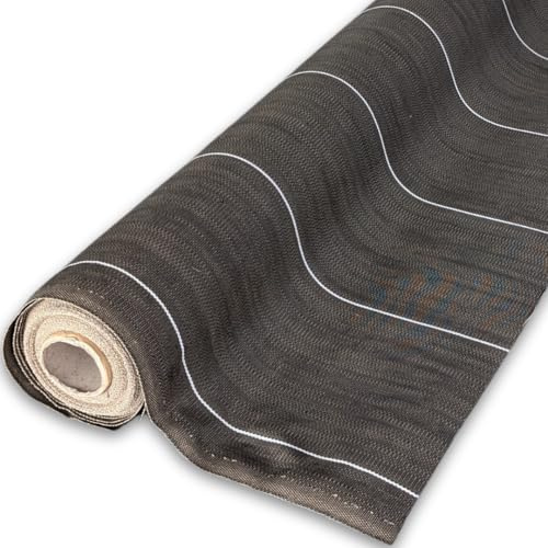 130g/m2 Toile Bache de paillage Marron tissée Anti-Mauvaises Herbes Largeur 5,15m Longueur 25m / Grande Surface Couverte : 128m² !