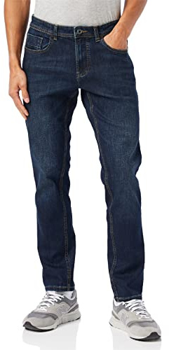 camel active Jean 5 Poches pour Homme, Coupe Droite, Bleu foncé, 34/36, Bleu foncé (Bleu Nuit), 34W / 36L