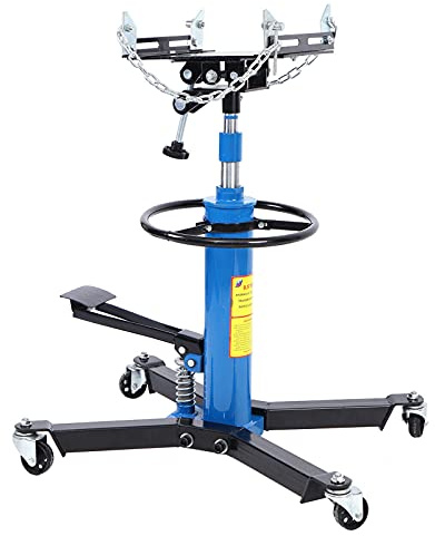 ERfairdeal Hydraulic Transmission Jack, 34 - 70 Adjustable Height Telescoping Transmission Hydraulic Garage/Shop 1100 lbs/ 0.5 Ton 2 Stage Hydraulic 360° Swivel Wheel Lift Hoist for Car Lift (Blue)