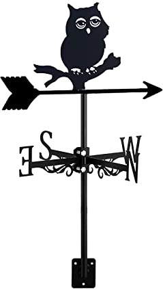 ZNEL Chouette Girouette De Inoxydable en Métal avec Motif Hibou Oiseaux Orientation du Vent Indicateur Décoration pour Jardin, Toit, Padel Extérieur,Birds