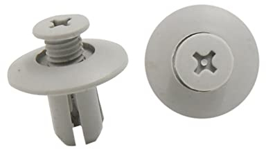 A ABSOPRO Pressione Plastica Clip Rivetti Fissaggio 8mm Plastica Grigio Set 100