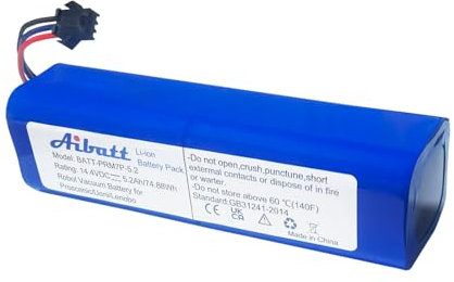 Aibatt 5200mAh Ersatzakku für Proscenic M7 Pro, LDS M7 Pro, M8 Pro, M7 Max, akku für Lenovo LR1/Lydsto R1/Viomi S9/Roidmi Eve Plus/Viomi D800/UONI V980 Plus/Tesvor M1/Neabot N1 N2 Staubsauger.