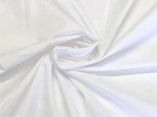 Burlas Stoff aus 100 % Baumwolle für Kunst und Handwerk, Schneidern, Quilten, Nähen, Bettwäsche, Kissenbezüge, Wimpelkette, 150 cm extra breit von BURLAS (Weiß, 10 Meter)