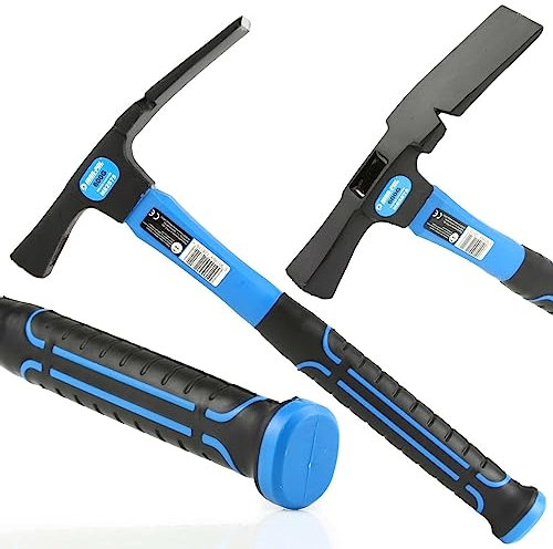 Fiberglass Slägga Hammer glasfiber murare | 600 g | 35,5 cm | Gummihandtag | med V-gravyr för att extrahera naglar