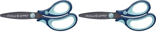 Pelikan 803502 griffix Schulschere, Blau, für Rechtshänder (Packung mit 2)
