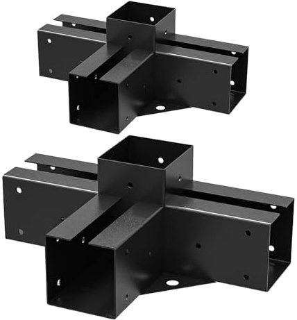 ORIGLE 4-Way Pergola Brackets Kit for 4x4 Wood, 3.6 x 3.6 in, 2 Pack