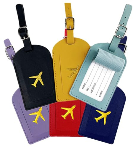 CAASFOOY 6 Pezzi Etichette Valigia, Cartellini Nomi per Valigie, Viaggio Bagagli Tag, Etichette per Valigie, Viaggio Luggage Tags, Bagaglio Accessori per viaggio viaggio di lavoro campeggio