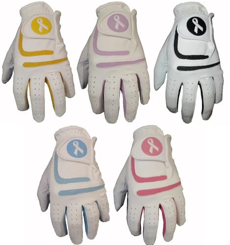 Damen Golfhandschuhe aus Cabretta-Leder, farbiges Lycra, Größe S, 5 Stück