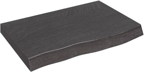 Tidyard Waschtischplatte Tischplatte Schreibtischplatte Regal Schrankoberplatte Badezimmer Waschtisch Waschtischkonsole Platte Holzplatte für Aufsatzbecken Badmöbel Baumkante Dunkelgrau 60x40x6 cm