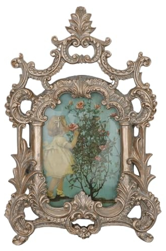 Bitray Retro-Bilderrahmen, 26,7 x 17 cm, eleganter antiker Bilderrahmen mit Glasfront, Tischaufsteller und Wandbehang, Heimdekoration