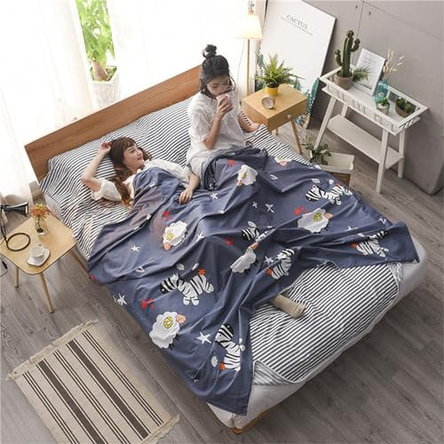 Hüttenschlafsack mit Kissen Fach, Highdi Sommerschlafsack Ultraleicht Reiseschlafsack für Reisen Leicht & Kompakt für Backpacking, Hostels (Zebra,80x230cm)