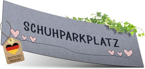 ElbFuchs Schuhparkplatz Fußmatte 75x30cm Grau I Waschbare & rutschfeste Indoor-Schuhmatte & Abtropfmatte I Ideal als Schuhunterlage & Schuhablage I Schmutzfangmatte für Flur & Eingang