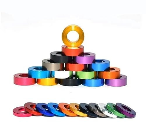 10 Stück/Los Alu-Unterlegscheibe M3 M4 M5 M6 M8 M10 Dichtung bunt eloxierte Aluminium-Unterlegscheiben für Teil RC-M3x6x1-Dunkelblau