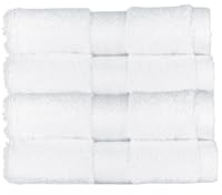 Christy Renaissance 4 Face Cloths Set | White | 100% Egyptian Cotton | Luxuriously Soft and Super Absorbent | 675 GSM | 4 Wash Cloth Flannels