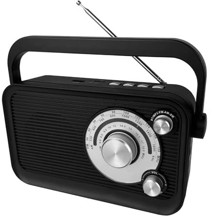 Radio Portatile, Radio Fm FM/AM/SW, Alimentata a CorrentTe e a Batteria con Funzione MP3, Radio a Batteria con Bluetooth, Radio per Ufficio/Cucina/Campeggio/Emergenze