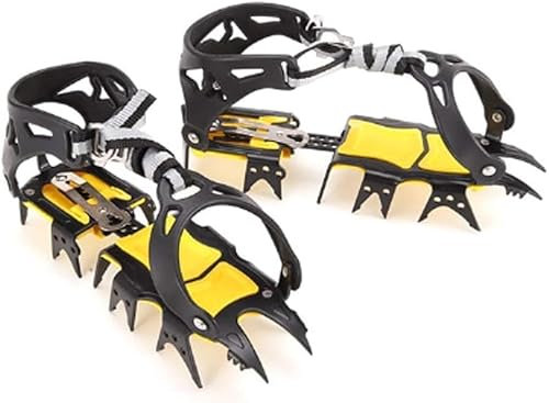 Eispickel Steigeisen Spikes 18-Zahn Steigeisen Outdoor Klettern rutschfeste Schuhe Bedecken Nägel Steigeisen Wanderschuh Spikes, Steigeisen für Wanderschuhe Damen/Herren