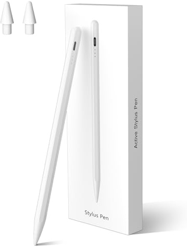 Stylus Stift für iPad Apple 2018-2024,Pencil für iPad mit Schnellladeleistung Palm Rejection und Neigungssensitivität,Stylus Pen für iPad 10/9/8/7/6,Pad Mini 6/5,Pad Air 5/4/3,Pad Pro 11''/12,9''
