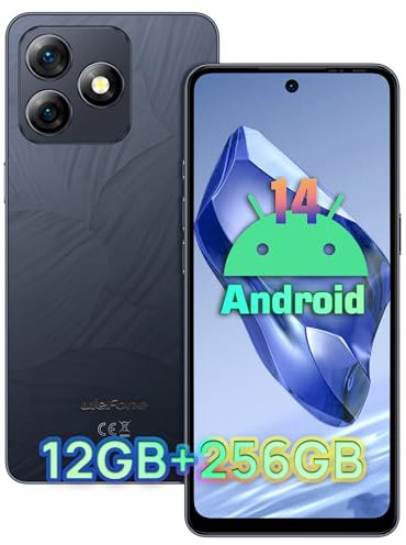 Ulefone Note 18 Pro Handy Ohne Vertrag, 12GB + 256GB /2TB Erweiterbar, 64MP + 32MP Kamera Smartphone Ohne Vertrag, 6.78 HD+ Display 5450mAh Akku Android 14 Smartphone, OTG/NFC/GPS/Dual SIM-Schwarz