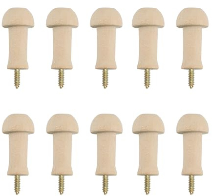 MOROBOR 10PCS Wooden Shaker Pegs, 1.34 Inch Shaker Peg Unfinished Wood Shaker Racks for Hanging Clothes Hats Towel Paint DIY