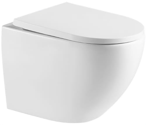 BB BÄDER BOUTIQUE Wand-WC mit Tornado-Spülung, WC-Sitz mit SoftClose-Funktion, Glänzend Weiß
