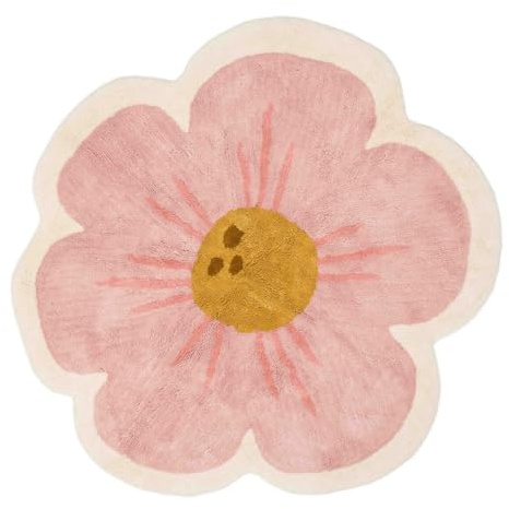 Little Dutch Teppich Kinderzimmer Kinderteppich Blume - Fairy Garden rosa (110x110 cm)