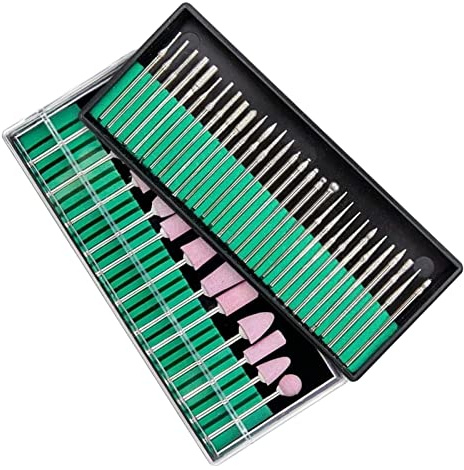Dioche Set di Punte per Trapano per Unghie 42 Pezzi, Pietra di Quarzo Professionale, in Acciaio Al Carbonio, Lima Multifunzione per Levigatura, Lucidatura, Manicure, Pedicure