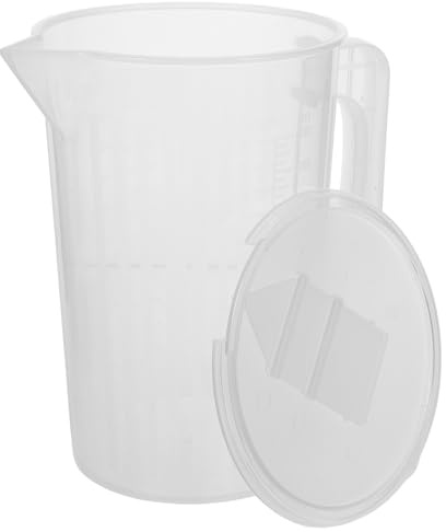 jojofuny Vaso Medidor de Plástico 2000 Ml Tapa Deslizante, Jarra Medidora Graduada de Doble Cara, Resistente y Ligera, Taza Medidora Reutilizable Adecuado para Cocina Reutilizable
