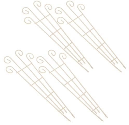 MOBUTOFU Treillis de Jardin en Métal Beige 4 Pièces pour Plantes Grimpantes en Pot, Support Décoratif Élégant et Facile à Utiliser pour Décoration Intérieure