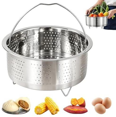 Stainless Steel Steamer Basket, 20 cm Portable Steamer Basket for Pressure Cooker, Vegetables Fruit Colander Strainer, Steaming Rack for Home Kitchen Pressure Cooker Cooking