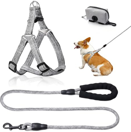 Hands Free Dog Lead, Dog Running Lead, Over-The-Shoulder, 2-Meter Adjustable Dog Leash, 2-In-1 Over-The-Shoulder Dog Leashs, Includes A Potty Bag, Suitable for Dogs Weighing 7.5–15 KG