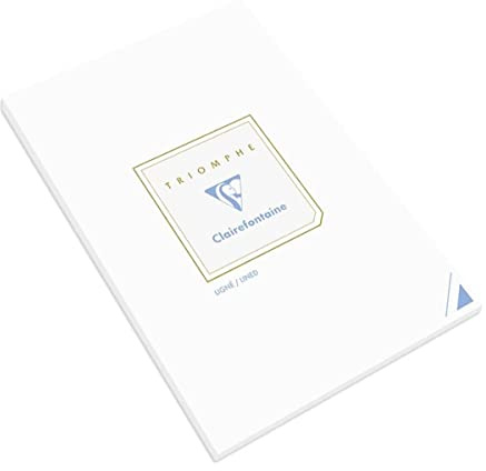 Clairefontaine 6124C - Bloc de Correspondance Triomphe 50 Feuilles Lignées Blanches A5-14,8x21 cm - 90g/m²