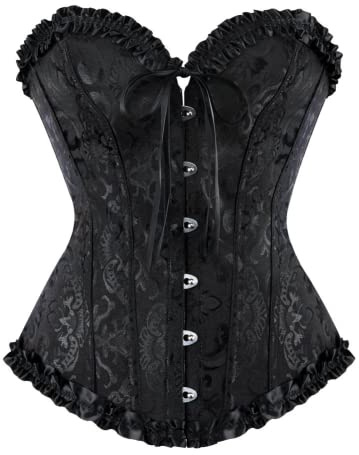 SZIVYSHI Corset Overbust Jacquard - Noir - Taille M