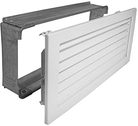 Kaltluftgitter KG 3515 W Weiss 350 x 150 mm Lüftungsgitter mit Einbaurahmen