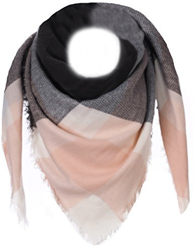 Eitex XXL Schal Karo kariertes 4 Eck Tuch Winterschal extra Warm und ohne kratzen Trend 2018 (Grün/Grau/Weiß)