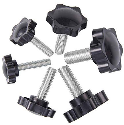 INCREWAY 24 Packung M6 / M8 / M10 Flügelschraube, 25 mm Kunststoff Plastik Sternenkopf Rändelknopf Befestigungsschraube Flügelschraube